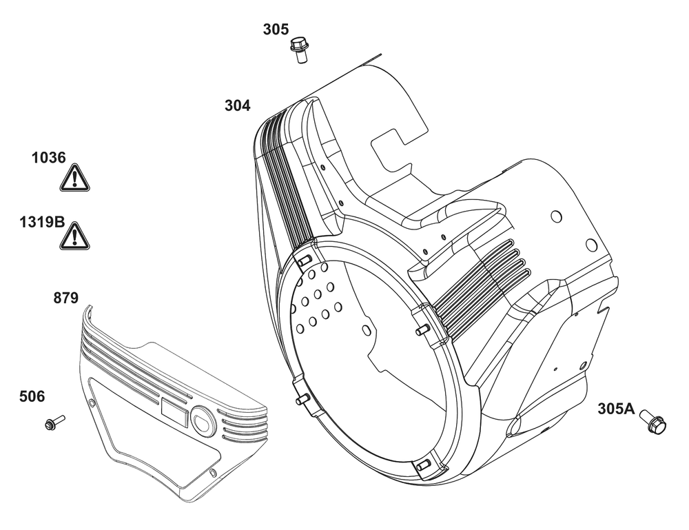 Blower Housing Group Diagram and Parts List for 385447-0402-G1  Briggs and Stratton Engine